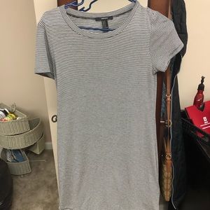 Black & white striped t-shirt dress